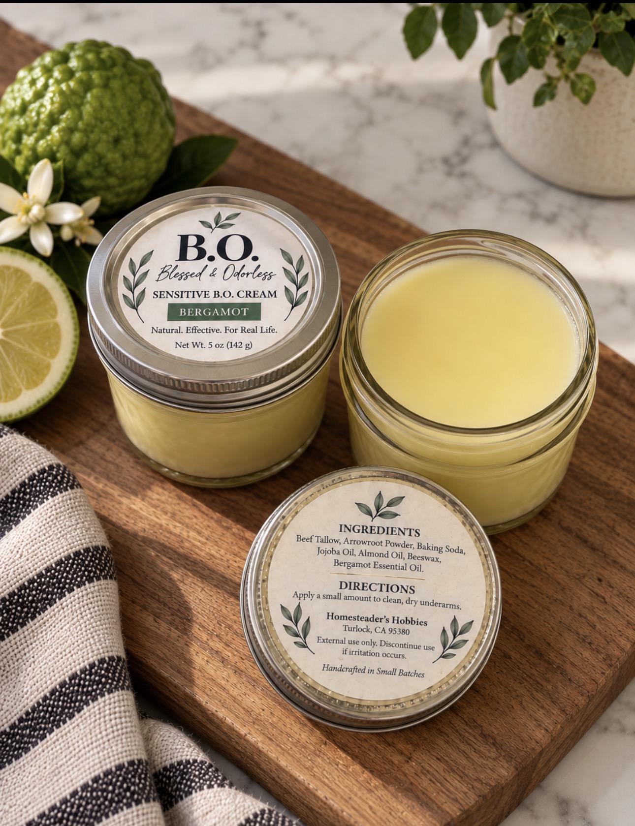 Blessed and Odorless bergamot B.O. cream